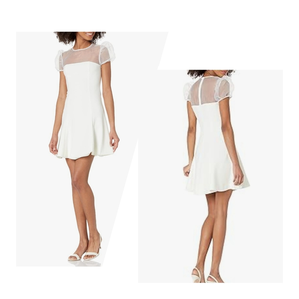 NWT LIKELY 'Fina' Puff Organza Sleeve Dress, Size 4 - Picture 3 of 13